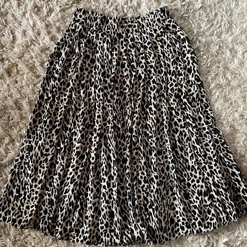 J Crew Leopard Skirt Sz 00 Pleats - Picture 3 of 15
